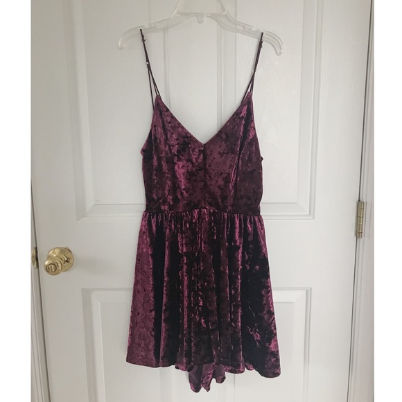 Urban Outfitters Pants - Deep red/purple (maybe maroon) velvet flowy romper